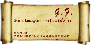 Gerstmayer Felicián névjegykártya